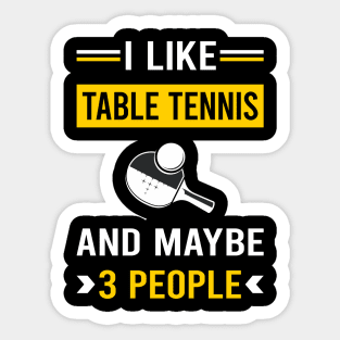 3 People Table Tennis Ping Pong Sticker